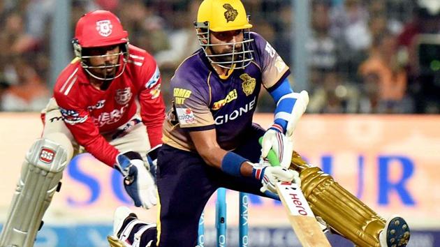 Kolkata Knight Riders batsman Robin Uthappa in action Kings XI Punjab at Eden Gardens in Kolkata. (PTI)