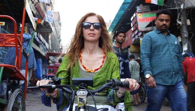Four years ago, Simona Anedda was diagnosed with multiple sclerosis by doctors in her home town Rome, Italy. In her early 40s, Simona is travelling despite that.(Mayank Austen Soofi) Four years ago, Simona Anedda was diagnosed with multiple sclerosis by doctors in her home town Rome, Italy. In her early 40s, Simona is travelling despite that.(Mayank Austen Soofi)