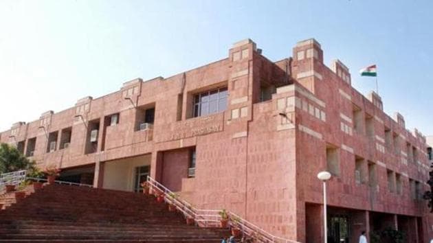 Ten JNU students who have challenged the notifications as per which only those who have attained a MPhil degree are eligible for being admitted to a PhD course (HT Photo) Ten JNU students who have challenged the notifications as per which only those who have attained a MPhil degree are eligible for being admitted to a PhD course (HT Photo)