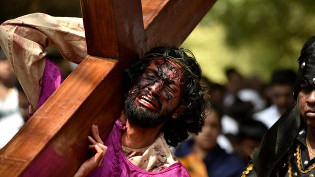 The etymology of the term ‘good’ in Good Friday is contested in various circles. While some say ‘good’ means holy, others say that it is a modification of ‘God Friday. (Arijit Sen/HT Photo)