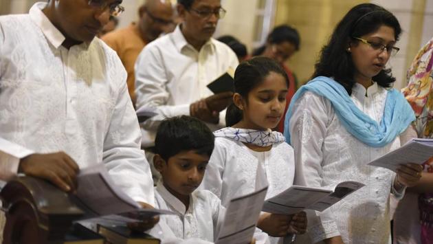 Churches observe the day with a service that normally takes place in the evening, where they remember Christ’s death with hymns, thanksgiving prayers, talk about the special significance that the day holds and observe the Lord’s Supper. (Saumya Khandelwal/HT PHOTO)