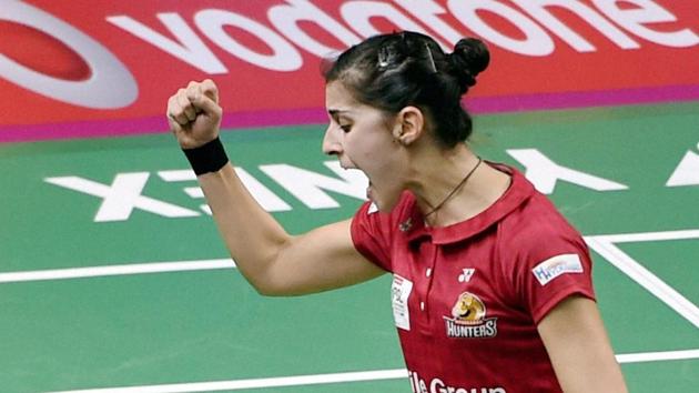 Carolina Marin advanced to the semi-finals of the Singapore Superseries as she defeated India’s PV Sindhu 21-11, 21-15 in the quarterfinals. (PTI) Carolina Marin advanced to the semi-finals of the Singapore Superseries as she defeated India’s PV Sindhu 21-11, 21-15 in the quarterfinals. (PTI)