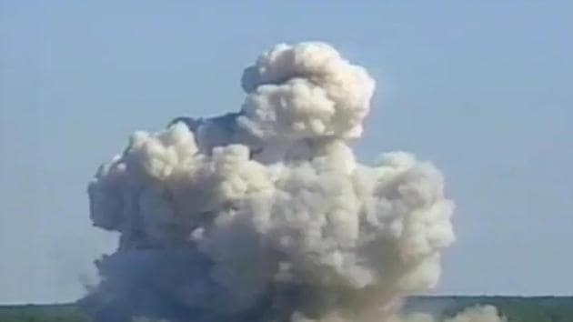 The GBU-43/B, also known as the Massive Ordnance Air Blast, detonates during a test at Elgin Air Force Base, Florida, US.(AFP File Photo) The GBU-43/B, also known as the Massive Ordnance Air Blast, detonates during a test at Elgin Air Force Base, Florida, US.(AFP File Photo)