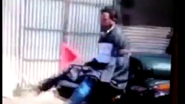 The video showing a man tied to a jeep as a human shield against protesters has triggered outrage in Kashmir. (Video screengrab)