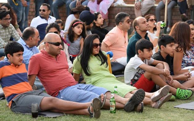 Audience at the Kasauli Rhythm and Blues music festival in Himachal Pradesh on Friday, April 14. (Sanjeev Sharma/HT)