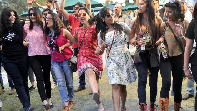 Audience at the Kasauli Rhythm and Blues music festival in Himachal Pradesh on Saturday, April 15. (Ravi Kumar/HT)
