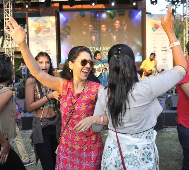 Audience at the Kasauli Rhythm and Blues music festival in Himachal Pradesh on Saturday, April 15. (Ravi Kumar/HT)