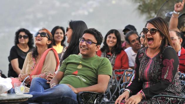 Audience at the Kasauli Rhythm and Blues music festival in Himachal Pradesh on Saturday, April 15. (Ravi Kumar/HT)