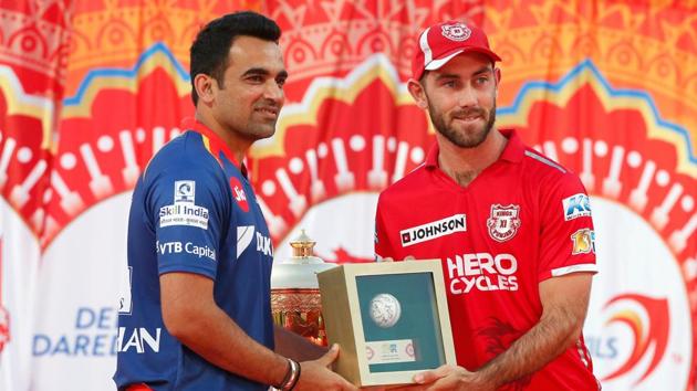 Zaheer and Kings XI Punjab captain Glenn Maxwell at the opening ceremony. (BCCI)