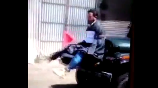 Farooq Ahmad Dar was tied to an army jeep and used a human shield in what army sources said was a “do-or- die situation”. The video was widely shared on social media, sparking an outrage over the incident.(Video screengrab)