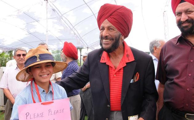 Milkha Singh at Chandigarh Golf Club elections, on Sunday. (Keshav Singh//HT)