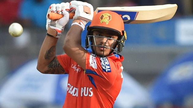 Gujarat Lions batsman Ishan Kishan plays a shot during their IPL match against Mumbai Indians. (PTI)