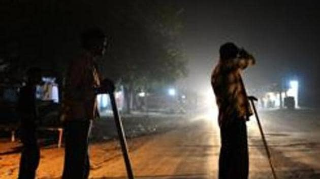 File photograph of volunteers of a gau raksha dal on patrol in Rajasthan.(AFP)