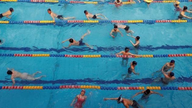People enjoy the Munsu water park in Pyongyang, North Korea April 16, 2017. (Damir Sagolj / REUTERS)