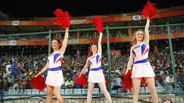 Cheerleaders during the 2017 Indian Premier League match between Delhi Daredevils and Kings XI Punjab at the Feroz Shah Kotla in Delhi on Saturday. (BCCI)