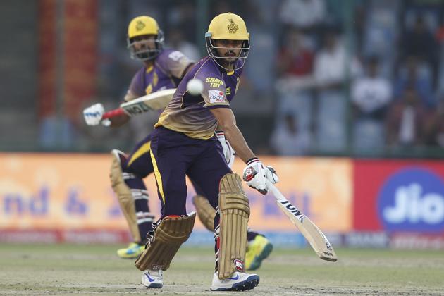 After losing three quick wickets, Manish Pandey (R) and Yusuf Pathan steadied the innings for KKR. (BCCI) 