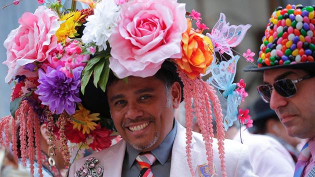People attend the annual Easter Parade and Easter Bonnet Festival (KENA BETANCUR / AFP) People attend the annual Easter Parade and Easter Bonnet Festival (KENA BETANCUR / AFP)