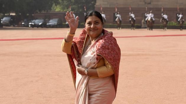 The President is accompanied by Foreign Minister Prakash Sharan Mahat, Minister for Peace and Reconstruction Sita Devi Yadav, President’s Foreign Relations Expert Madan Kumar Bhattarai, Foreign Secretary Shanker Das Bairagi and Chief of Protocol Deepak Adhikari. (Sonu Mehta/HT PHOTO)