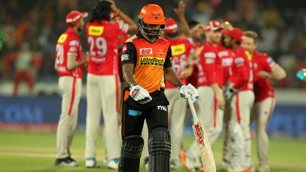 Losing the toss, Sunrisers Hyderabad didn’t start well. Shikhar Dhawan (in pic) departed quickly on 15. (BCCI)