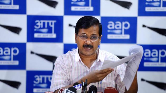 The Arvind Kejriwal-led party is making its full-fledged debut in city’ civic polls, with an eye to wrest power from the Bharatiya Janata Party, which has been ruling the three municipal corporations in the city for past 10 years (Arun Sharma/HT Photo) The Arvind Kejriwal-led party is making its full-fledged debut in city’ civic polls, with an eye to wrest power from the Bharatiya Janata Party, which has been ruling the three municipal corporations in the city for past 10 years (Arun Sharma/HT Photo)