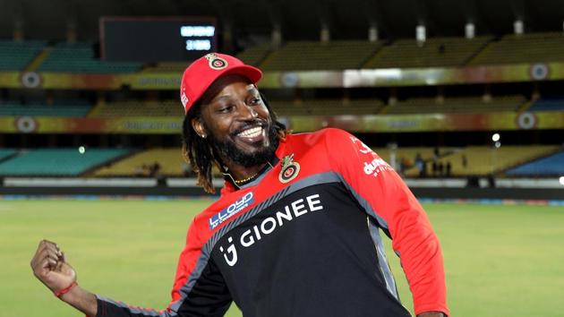 Struggling to find form in the first few matches, Gayle rose to the occasion and shared a 122-run opening partnership with skipper Kohli. In process, he became the first player to get past the 10,000-run mark in T20s.  (BCCI) 