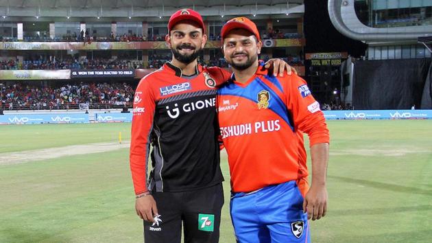 Gujarat Lions skipper Suresh Raina (R), playing in the 250th T20 game of his career, had won the toss and opted to field. (BCCI)