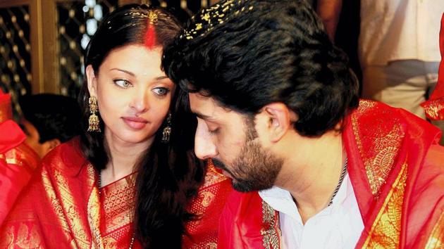 The couple’s first pictures as a newlywed came out when the Bachchan family visited the Tirupati temple after the wedding. (PTI)
