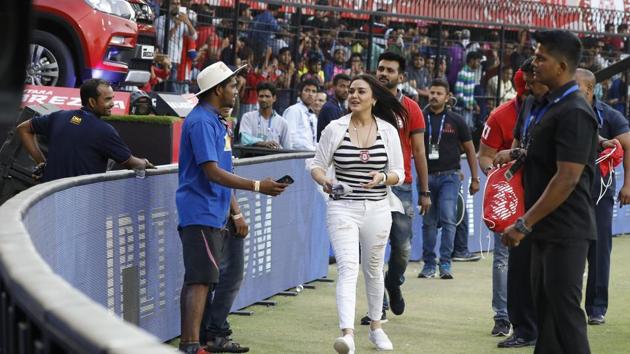 And sometimes one is left to wonder whether the crowd enjoys a lap or honour by Kings XI Punjab players or the franchise’s co-owner Preity Zinta. They seem to cheer loudly each time the Bollywood actress steps out in front of them, as loud as they cheer for the players. (BCCI/Sportzpics)
