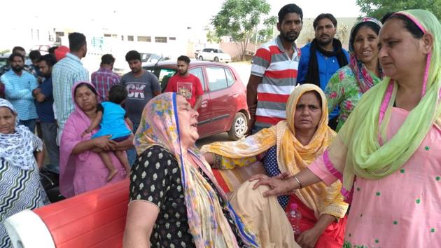 Family members of the deceased grieving after the incident.(HT Photo)