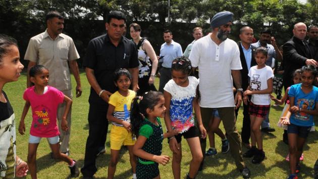 Harjit Sajjan at Unique Home in Jalandhar on Thursday.(Pardeep Pandit/HT)