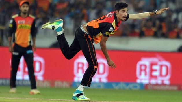 Sunrisers Hyderabad’s Mohammed Siraj in action during the Indian Premier League (IPL) match against Delhi Daredevils at the Rajiv Gandhi International Cricket Stadium in Hyderabad on Wednesday. (AFP) Sunrisers Hyderabad’s Mohammed Siraj in action during the Indian Premier League (IPL) match against Delhi Daredevils at the Rajiv Gandhi International Cricket Stadium in Hyderabad on Wednesday. (AFP)