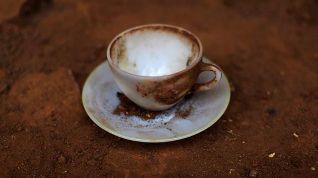 A cup found at an exhumation site.The investigation has given hope to Martinez and 60 other families seeking justice for their loved ones in El Salvador. (Jose Cabezas / Reuters)