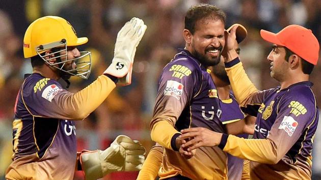 Kolkata Knight Riders assistant coach Simon Katich feels team skipper Gautam Gambhir (right) is having a great Indian Premier League ( IPL) 2017 season because he is enjoying his outings and playing very freely. Yusuf Pathan (centre) has also been consistent and Katich feels the allrounder is at his best when he goes out there and bats or bowls with intent from the first delivery.(PTI)