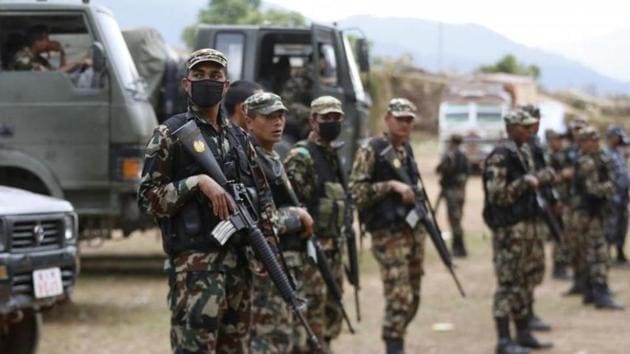 File photo of soldiers of the Nepal Army.(Reuters)