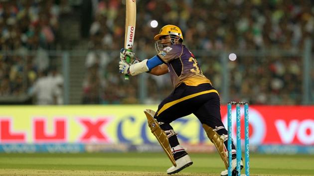 Robin Uthappa came after Narine’s dismissal to up the ante and build on the quick start. He scored 72 to guide KKR to an imposing 187/5. (BCCI)