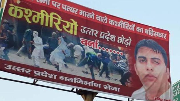 The hoardings assume significance as they surfaced at a time when Kashmir valley is witnessing volatile situation.(HT File Photo)