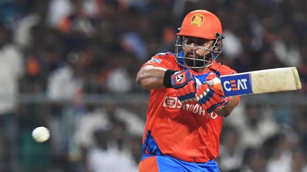 Gujarat Lions captain Suresh Raina hits a boundary during the 2017 Indian Premier League (IPL) match against Kolkata Knight Riders at the Eden Gardens in Kolkata on Friday. (AFP) Gujarat Lions captain Suresh Raina hits a boundary during the 2017 Indian Premier League (IPL) match against Kolkata Knight Riders at the Eden Gardens in Kolkata on Friday. (AFP)