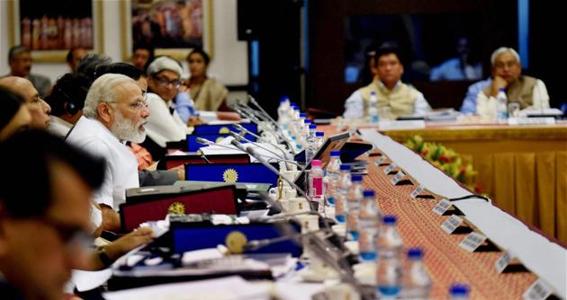Prime Minister Narendra Modi at a NITI Aayog meet in New Delhi.(PTI File Photo)