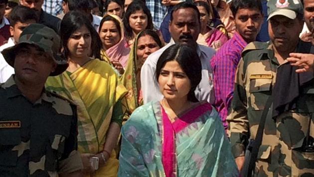 Dimple Yadav, wife of former Uttar Pradesh chief minister Akhilesh Yadav, will get only Y category security. (PTI FILE PHOTO) Dimple Yadav, wife of former Uttar Pradesh chief minister Akhilesh Yadav, will get only Y category security. (PTI FILE PHOTO)
