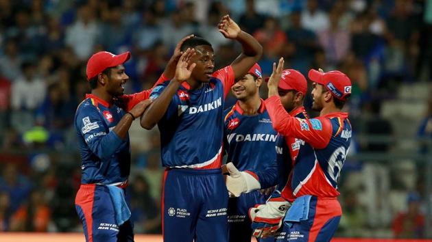 Kagiso Rabada got his first wicket in the IPL when he cleaned up Parthiv Patel with a yorker. (BCCI) 