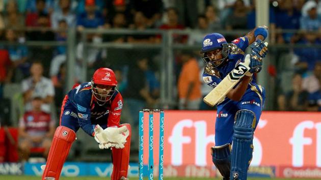 Hardik Pandya struck some lusty blows as Mumbai Indians eyed 150. (BCCI) 