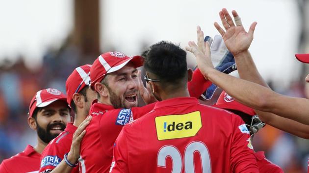 Kings XI Punjab players celebrate their 26-run win over Gujarat Lions in the 2017 Indian Premier League match played at the Saurashtra Cricket Association Stadium in Rajkot. Get highlights of Gujarat Lions vs Kings XI Punjab here.(BCCI)