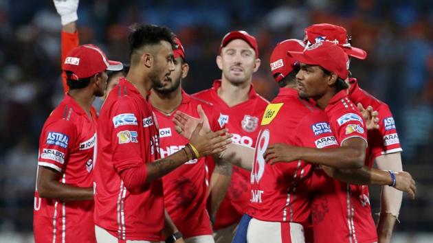Kings XI Punjab players celebrate after their win over Gujarat Lions in the Indian Premier League (IPL) 2017. (BCCI) Kings XI Punjab players celebrate after their win over Gujarat Lions in the Indian Premier League (IPL) 2017. (BCCI)