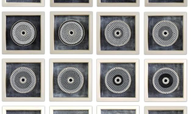 Titled as Moon Phase, the artwork is made up of cardboards. Titled as Moon Phase, the artwork is made up of cardboards.