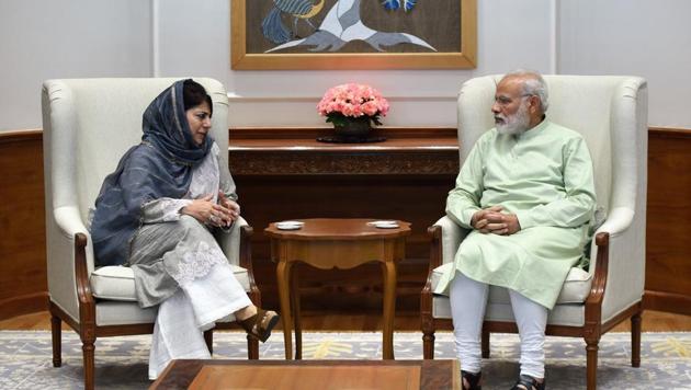 Mehbooba Mufti in a meeting with Prime Minister Narendra Modi, in New Delhi. (ANI Photo) Mehbooba Mufti in a meeting with Prime Minister Narendra Modi, in New Delhi. (ANI Photo)