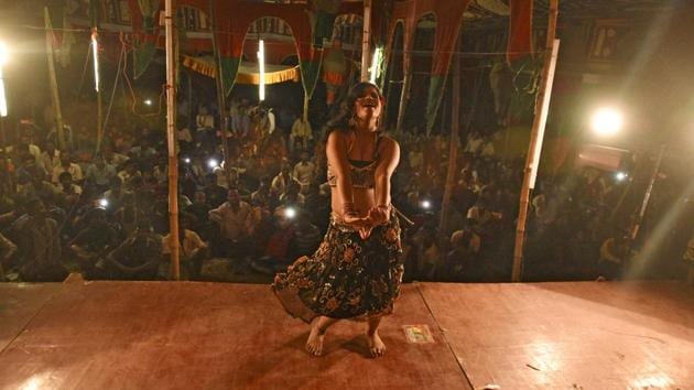 Pooja is unapologetic about her profession and demands respect as much as money. In fact, that holds true for the hundreds of stage dancers who are an integral part of Bihar’s live entertainment trade. (Ravi Choudhary/HT PHOTO) 