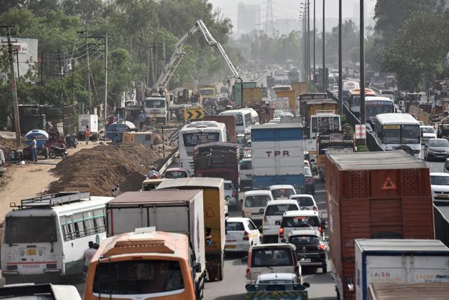 The accident took place at the busy Hero Honda Chowk. (Sanjeev Verma/HT File PHOTO) The accident took place at the busy Hero Honda Chowk. (Sanjeev Verma/HT File PHOTO)