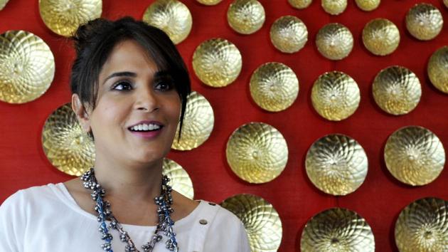 Richa Chadda at the screening of Khoon Aali Chithi in Chandigarh. The short, which is directed by Richa’s friend Rupinder Inderjit, premiered at the Indian Film Festival of Melbourne in 2016. (Karun Sharma/HT) 