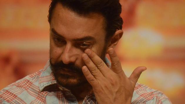 Actor Aamir Khan during Dinanath Mangeshkar memorial awards in Mumbai, on April 24. (IANS)