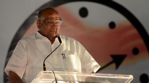 NCP chief Sharad Pawar during an election campaign at Mankhurd in Mumbai.(HT File Photo)